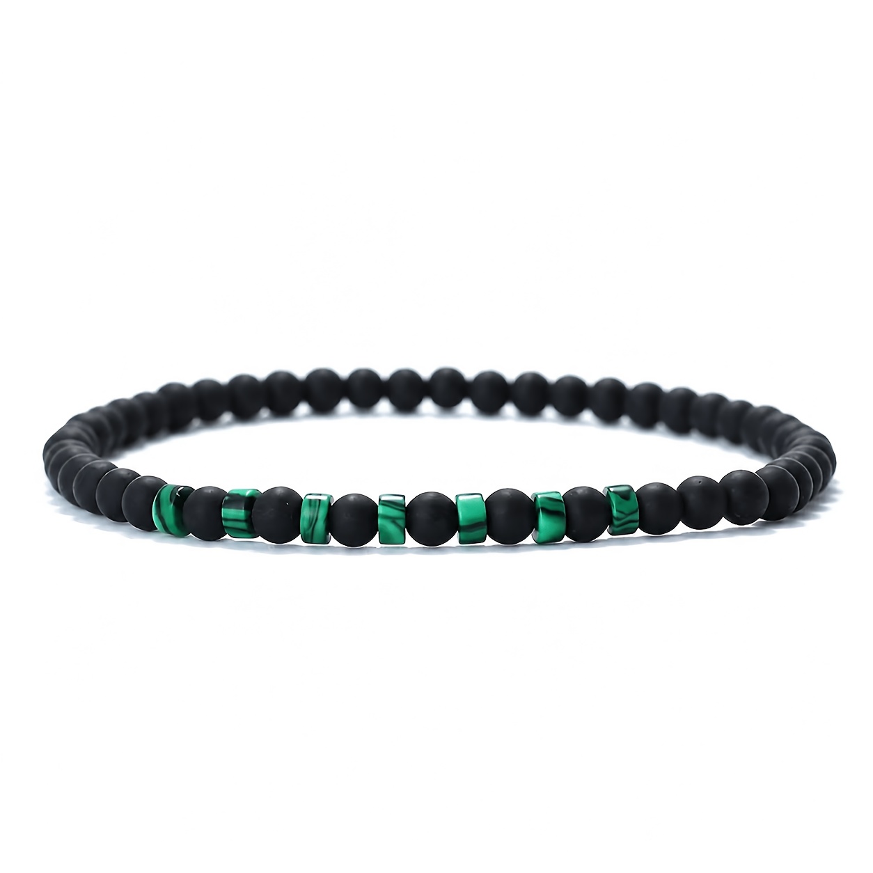 Handmade Frosted Natural Stone Bead Bracelet, Stretch Design